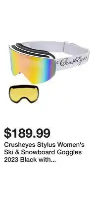 Sport Chek Crusheyes stylus women's ski & snowboard goggles 2023 black with pink lens offer