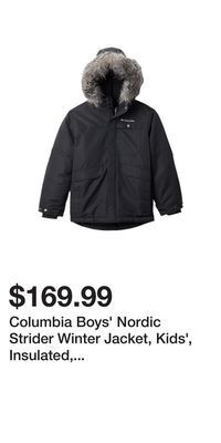 Sport Chek Columbia boys' nordic strider winter jacket, kids', insulated, waterproof, hooded offer