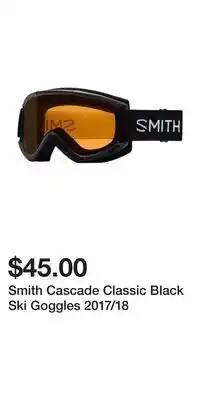 Sport Chek Smith cascade classic black ski goggles 2017/18 offer