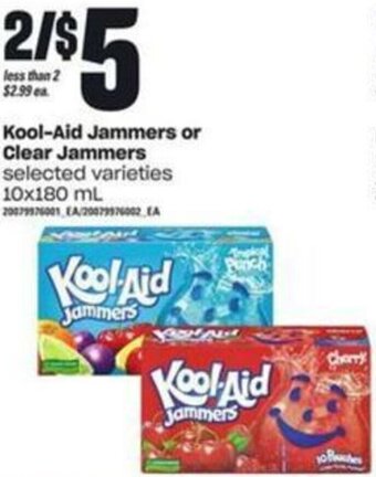 Atlantic Superstore Kool-Aid Jammers or Clear Jammers 10x180 ml offer