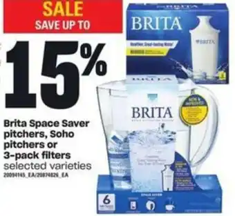 Atlantic Superstore Brita Space Saver Pitchers, Soho Pitchers or 3-pack Filters offer