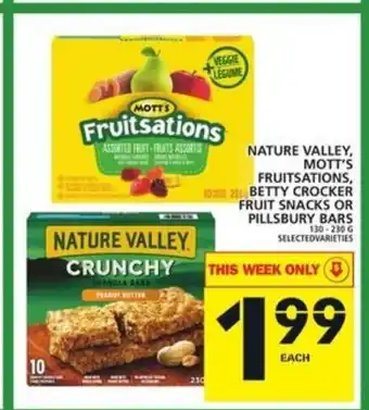 Food Basics Nature valley. mott's fruitsations, betty crocker fruit snacks offer