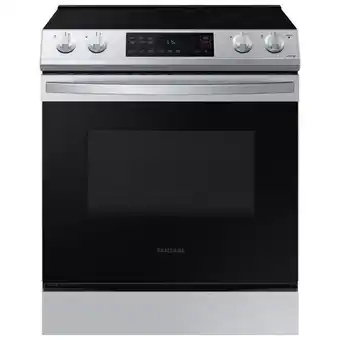 Best Buy Samsung 30" 6.3 cu. ft. self-clean 5-element slide-in electric range (ne63t8111ss) - stainless offer