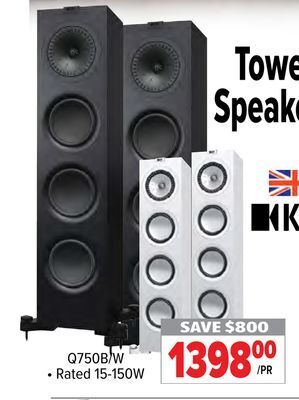 2001 Audio Video Kef tower speaker offer