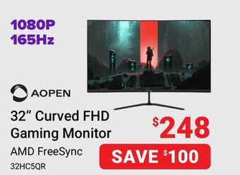 Visions Electronics Aopen 32" curved fhd gaming monitor offer
