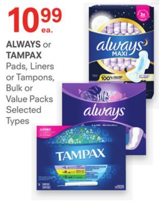 IDA Pharmacy Always or tampax offer