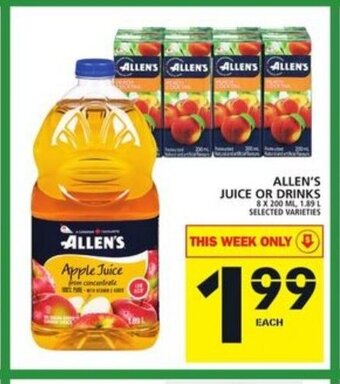 Food Basics Allen's juice or drinks offer