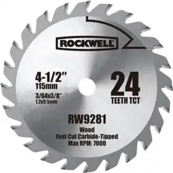 Lowe's Rockwell 4-1/2-in continuous carbide tooth circular saw blade offer