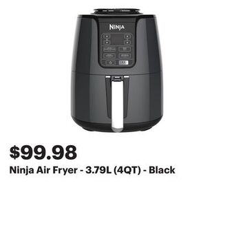 Best Buy Ninja air fryer - 3.79l (4qt) - black offer