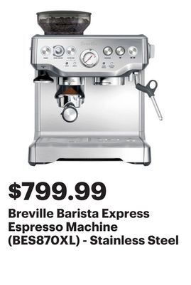 Best Buy Breville barista express espresso machine (bes870xl) - stainless steel offer