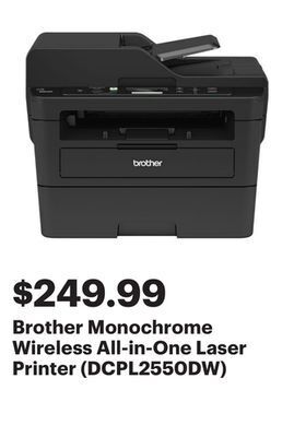 Best Buy Brother monochrome wireless all-in-one laser printer (dcpl2550dw) offer