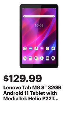 Best Buy Lenovo tab m8 8" 32gb android 11 tablet with mediatek helio p22t 8-core processor - iron grey offer