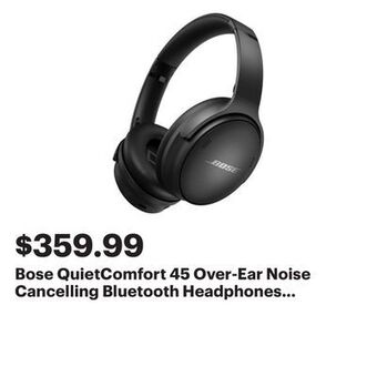 Best Buy Bose quietcomfort 45 over-ear noise cancelling bluetooth headphones - triple black offer