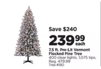 Michaels 7.5 ft. pre-lit vermont flocked pine tree offer