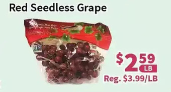 Blue Sky Supermarket Red seedless grape offer