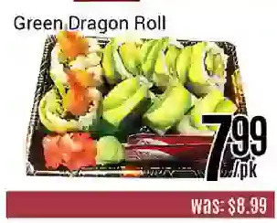 Nations Fresh Foods Green dragon roll offer