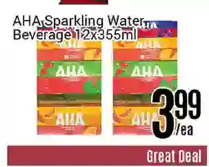 Nations Fresh Foods Aha sparkling water beverage offer