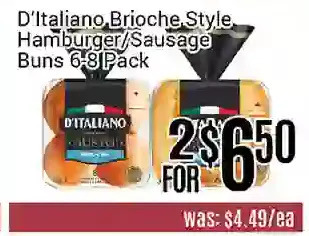 Nations Fresh Foods D'italiano brioche style hamburger/sausage buns offer