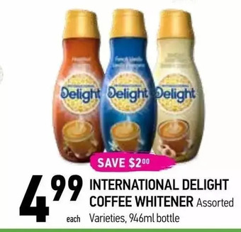 Coppa's Fresh Market International delight coffee whitener offer