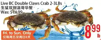 Bestco Food Mart Live bc double clawd crab offer