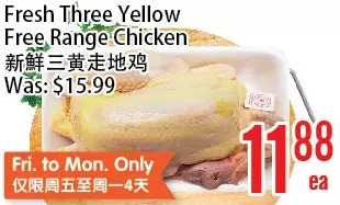 Bestco Food Mart Fresh three yellow free range chicken offer