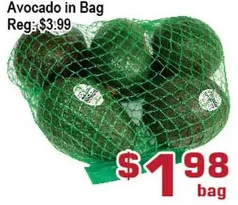 Top Food Supermarket Avocado in bag offer