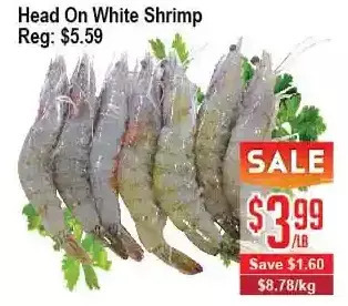 Skyland Foodmart Head on white shrimp offer