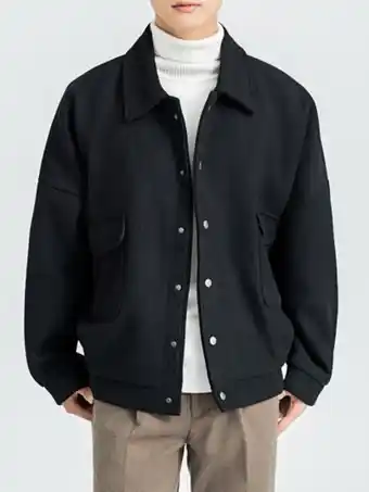 SheIn Men drop shoulder flap pocket overcoat offer