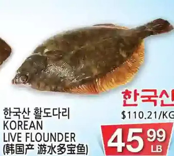 H-Mart Korean live flounder offer