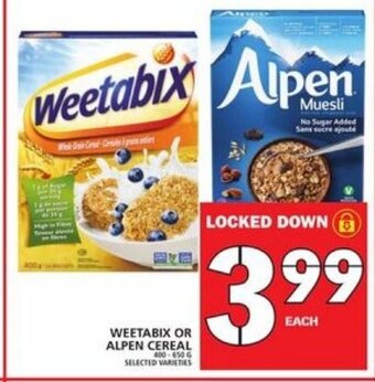 Food Basics Weetabix or alpen cereal offer