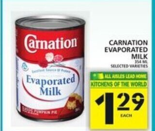 Food Basics Carnation evaporated milk offer