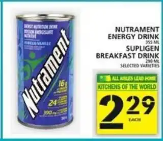 Food Basics Nutrament energy drink offer