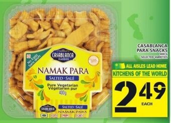 Food Basics Casablanca para snacks offer