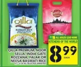 Food Basics Qilla premium, noor sella, india gate rozzana, falak offer