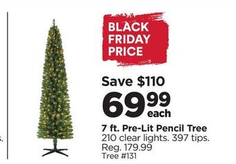 Michaels 69 7 ft. pre-lit pencil tree offer