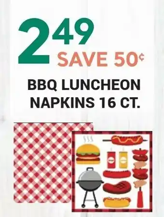 M & M Food Market BBQ luncheon napkins offer