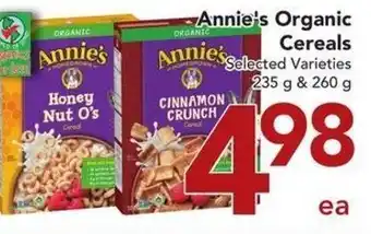 Buy-Low Foods Annie's Organic Cereals 235 g & 260 g offer