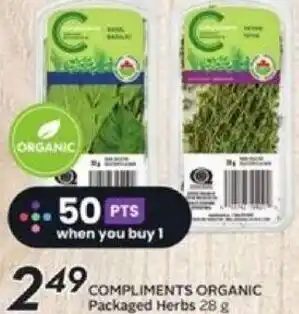 Safeway Compliments Organic Packaged Herbs 28g offer