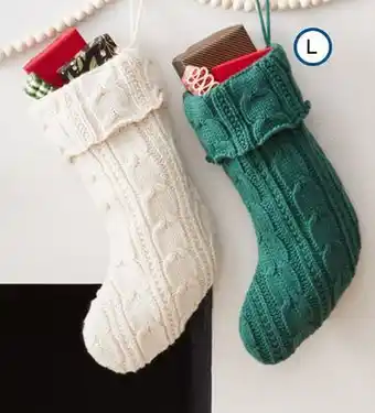 Bed Bath & Beyond Bee & willow™ cable knit holiday stocking in coconut milk offer
