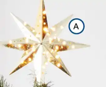 Bed Bath & Beyond H for happy™ led starburst christmas tree topper in gold offer