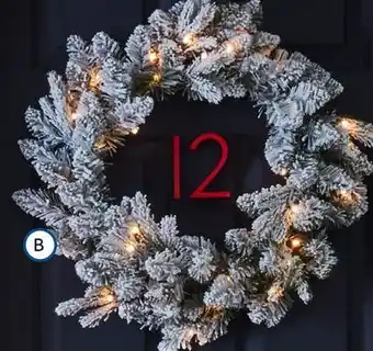 Bed Bath & Beyond Bee & willow™ 24-inch flocked pre-lit led christmas wreath in white offer