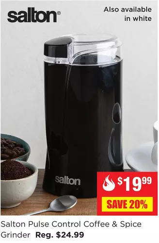 Kitchen Stuff Plus Salton pulse control coffee & spice grinder offer