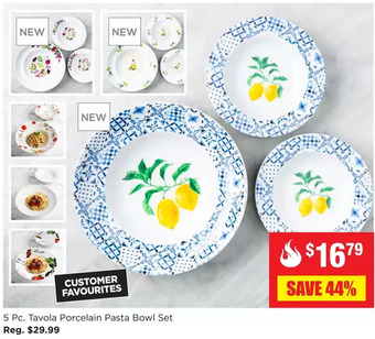 Kitchen Stuff Plus 5 pc. tavola porcelain pasta bowl set offer