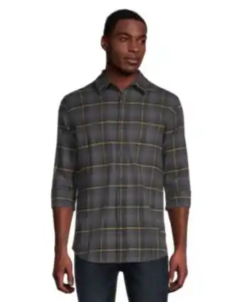 Mark's Men's basic regular fit stretch plaid flannel shirt offer