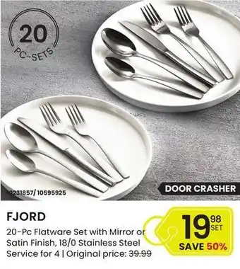 Stokes Fjord 20-pc flatware set with mirror or satin finish offer