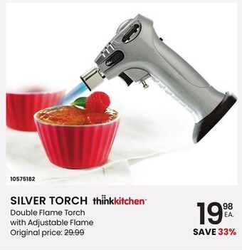 Stokes Silver torch double flame torch with adjustable flame offer
