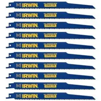 Irwin 6-tpi nail-embedded wood-cutting reciprocating saw blades