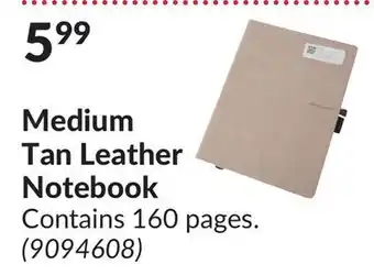 Princess Auto Medium tan leather notebook offer