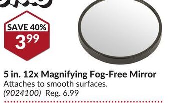 Princess Auto 5 in. 12x magnifying fog-free mirror offer