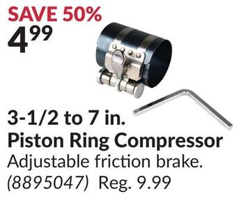 Princess Auto 3-1/2 to 7 in. piston ring compressor offer